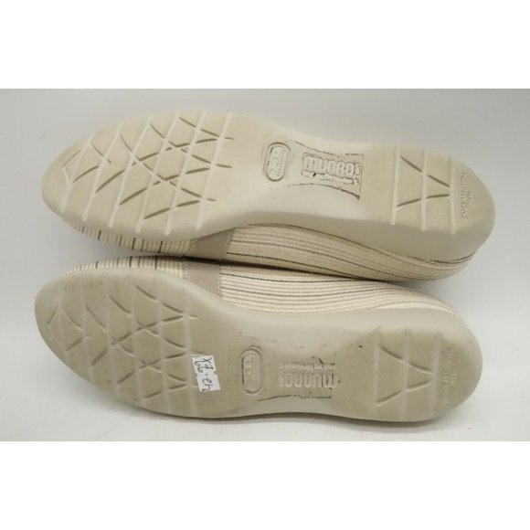 Munro American Cream Striped Slip On Walking Wedge Loafers Shoes Womens 9.5 M - Picture 10 of 10